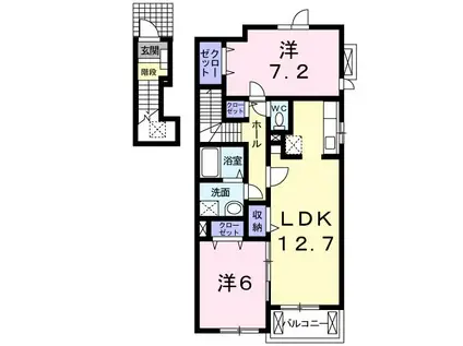 優・SELINE五番館(2LDK/2階)の間取り写真