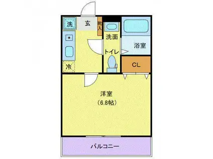 MQUARTO湘南海岸公園I(1K/2階)の間取り写真