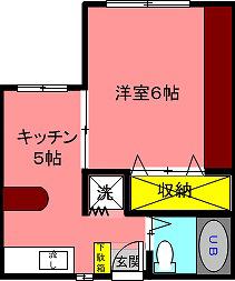 YUKINAGA013(1K/1階)の間取り写真