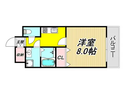 ピア武庫之荘(1K/5階)の間取り写真