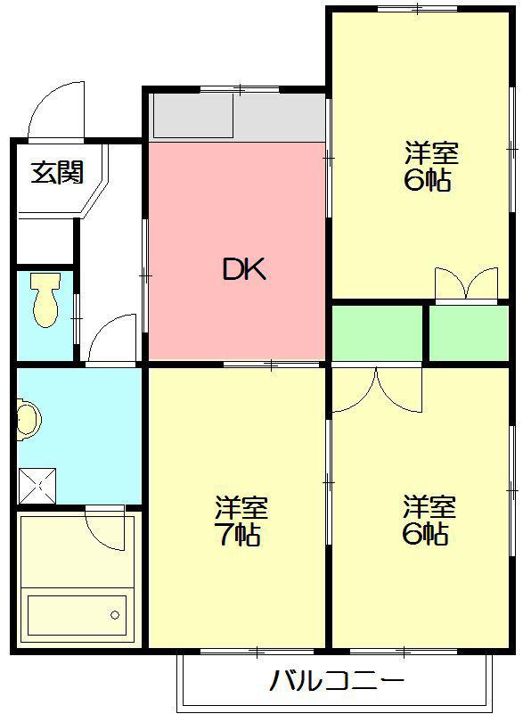 クレスト南足柄(3DK/2階)の間取り写真