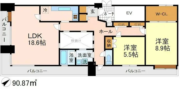 センターハイツ梅ヶ丘 7階階 間取り