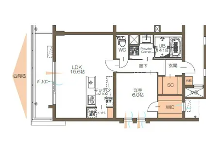 GRANDGRACE富ケ丘(1LDK/1階)の間取り写真