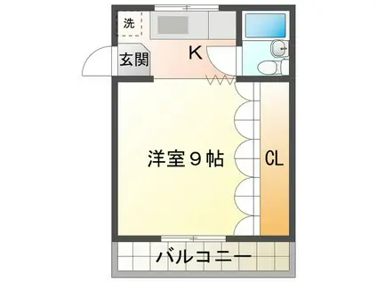 FORTUNA N棟(1K/2階)の間取り写真