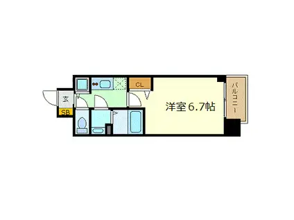 プレサンス金山デュアル(1K/11階)の間取り写真