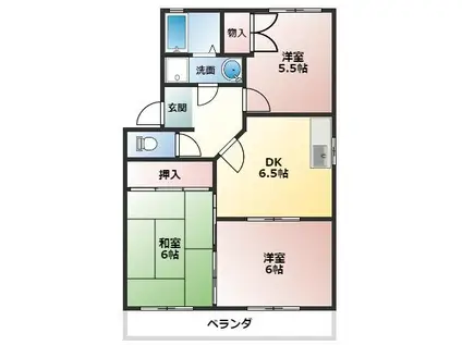 サンジェイド(3DK/2階)の間取り写真