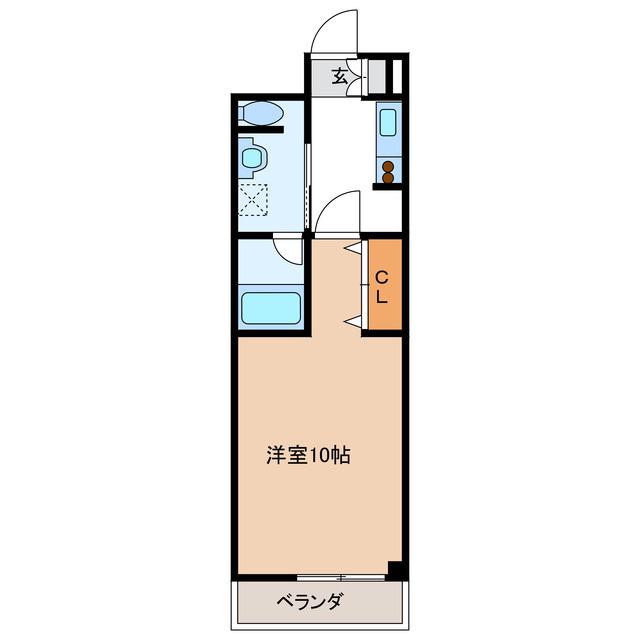 ルミエール青山11(1K/2階)の間取り写真