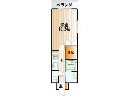 コスモス大里(1K/4階)の間取り写真