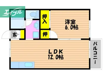 カルム8(1LDK/2階)の間取り写真