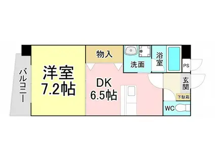 ジュウィール西王子(1DK/3階)の間取り写真