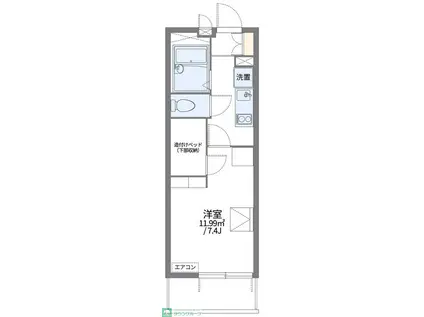 レオパレスアウロラ(1K/4階)の間取り写真