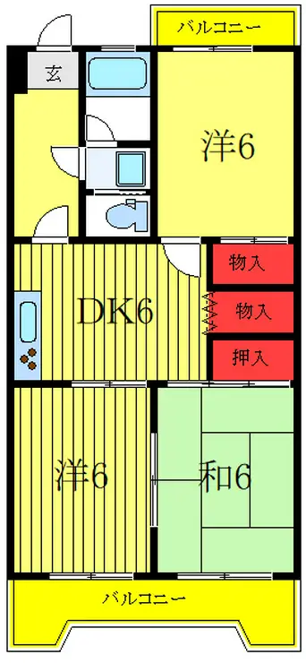 小豆沢ハイツ 2階階 間取り