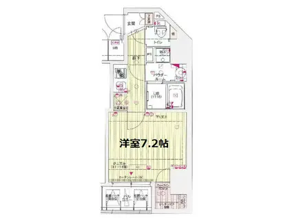 サムティ西長堀リバーフロント(1K/2階)の間取り写真