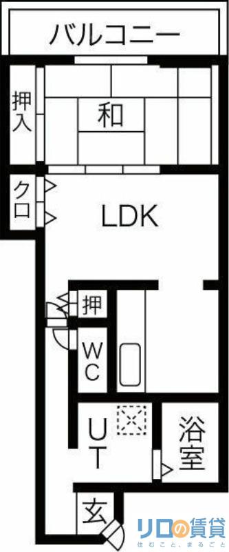 ディアコート新大阪(1LDK/12階)の間取り写真