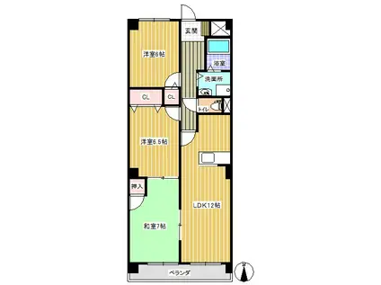 カーサ長良パーク(3LDK/5階)の間取り写真