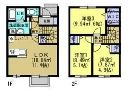 アイリーコート南小泉(3LDK/1階)の間取り写真