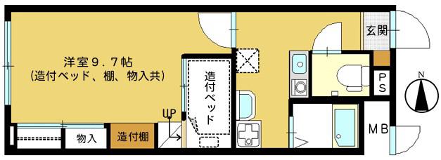 ピ-チャーズ・ビレッジ(1K/1階)の間取り写真