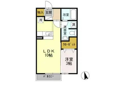 ガーデンフォレスト(1LDK/2階)の間取り写真