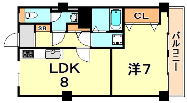 坂上コーポラス(1LDK/3階)の間取り写真