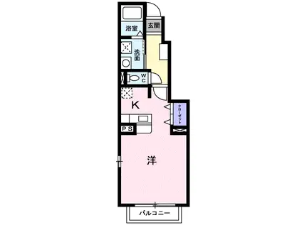 メルベーユ・ヴィラ(ワンルーム/1階)の間取り写真