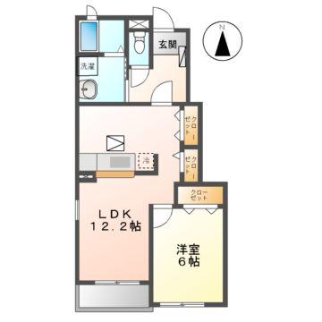 リバーサイドビラ生田 I(1LDK/1階)の間取り写真