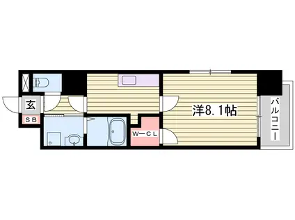 ESレジデンス(1K/1階)の間取り写真