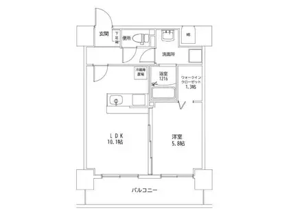 F・STAGE江平 イースト(1LDK/8階)の間取り写真