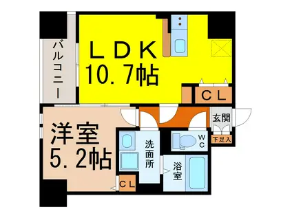 リフレスタ 吹上(1LDK/2階)の間取り写真