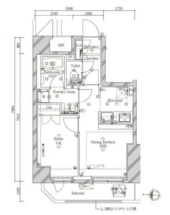 SYFORMEIRIYA 7階階 間取り