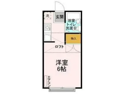 グリーンプラザA棟(ワンルーム/2階)の間取り写真