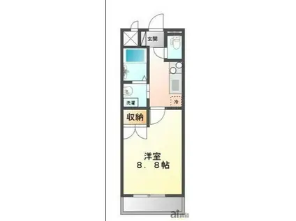 ワイズ パラシオン(1K/1階)の間取り写真