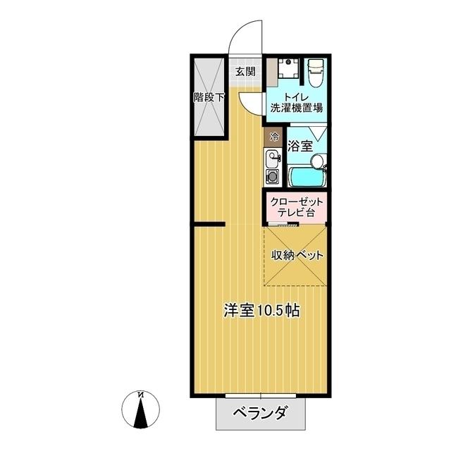 メゾンショードエスパス(ワンルーム/1階)の間取り写真