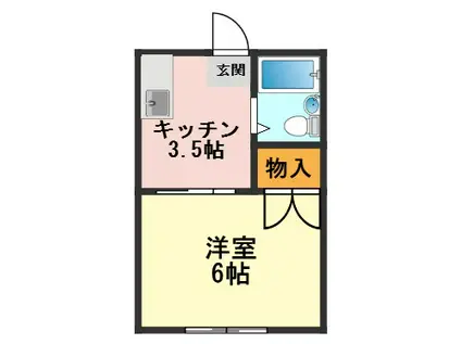 RELIFE南水元(1K/1階)の間取り写真