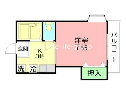 ウィンディ笹尾III(1K/2階)の間取り写真