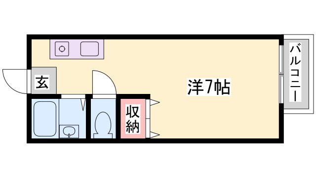 クリエイト天満A(1K/2階)の間取り写真
