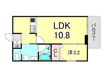 ウェルスクエア西宮甲東園(1LDK/1階)の間取り写真