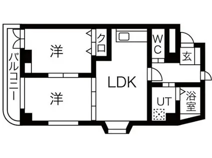 フォンテ名昭(2LDK/3階)の間取り写真