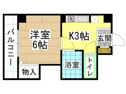マンション葉山自由ヶ丘(1K/3階)の間取り写真