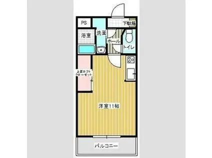 プラムファインJPMC(ワンルーム/2階)の間取り写真