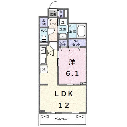 ベル ハイネス(1LDK/2階)の間取り写真