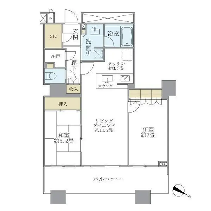 Brillia Mare 有明 TOWER&GARDEN 16階階 間取り