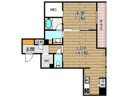 SHA MAISON GRANDE(1LDK/1階)の間取り写真