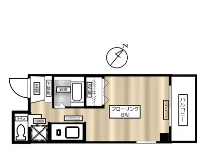 ラ・ポワール白山(ワンルーム/4階)の間取り写真