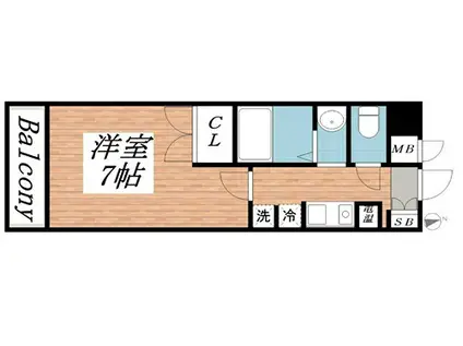 フルール須磨(1K/1階)の間取り写真