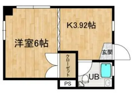 グレース井尻(1DK/1階)の間取り写真