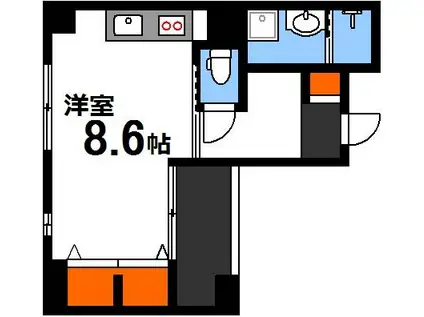 LE DOME白島中町(ワンルーム/2階)の間取り写真