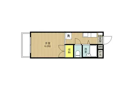 コーポベルシップ(ワンルーム/1階)の間取り写真