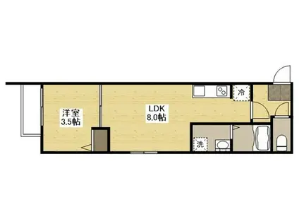 月光古江西町(1LDK/3階)の間取り写真