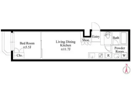グランパセオ代々木上原II(1LDK/3階)の間取り写真