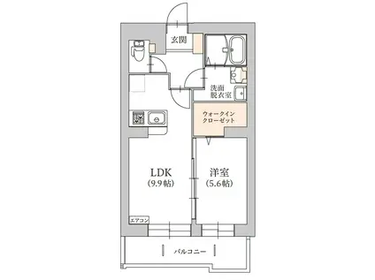 ルリアン(1LDK/2階)の間取り写真